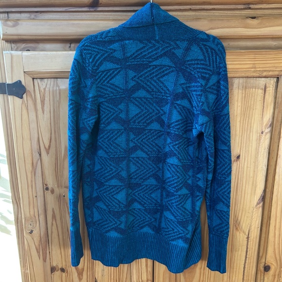 St. Johns Bay Cardigan Sweater Open Front Textured Turquoise Women's Size Medium - Picture 2 of 7